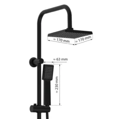 eisl Duschset EASY ENERGY, Regendusche ohne Armatur, Duschsystem Schwarz matt