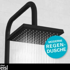 eisl Duschset EASY ENERGY, Regendusche ohne Armatur, Duschsystem Schwarz matt