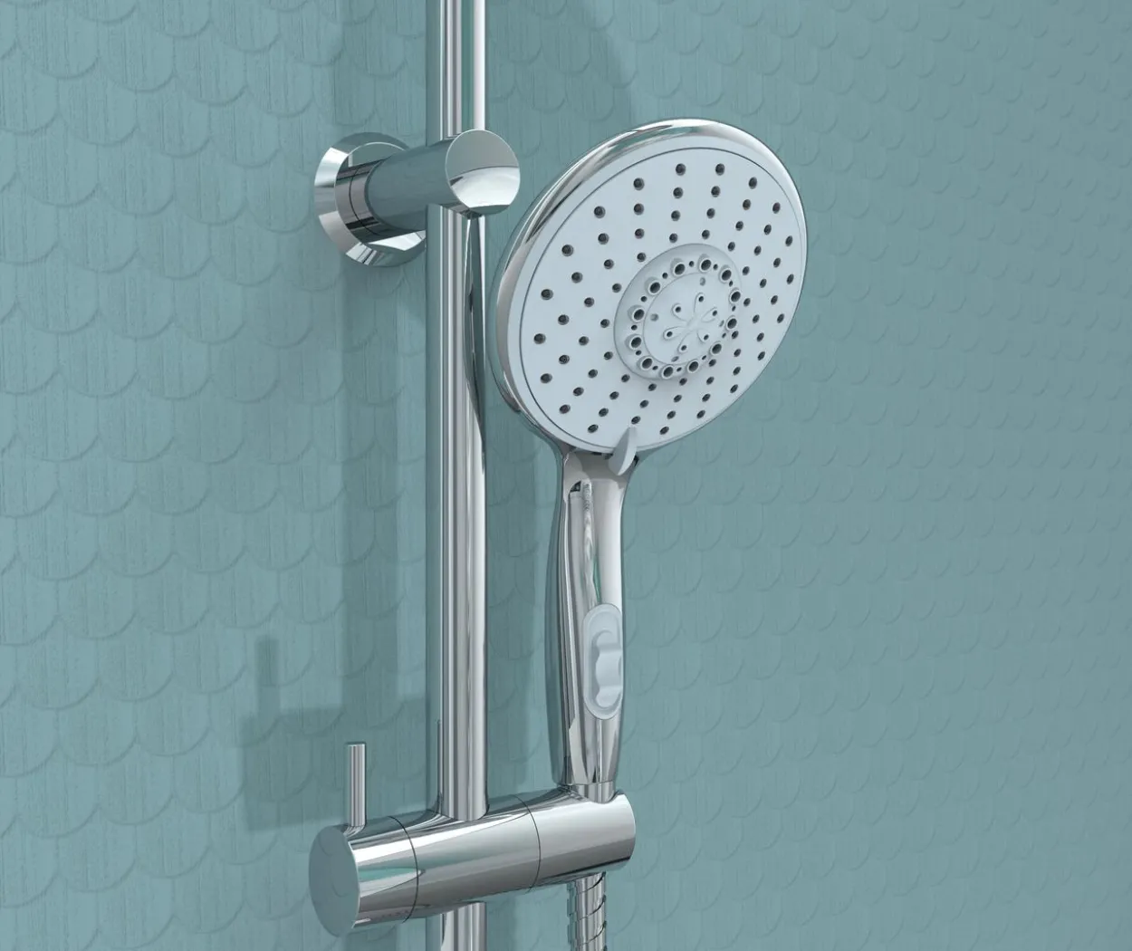 eisl Handbrause COOL, Duschkopf mit 5 Funktionen, Brausekopf Chrom