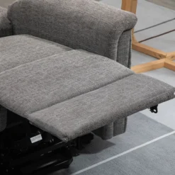 Elektrischer Aufstehsessel mit 2 Motoren mit Fernsteuerung mit Leinen-Optik Grau 89 x 96 x 108 cm