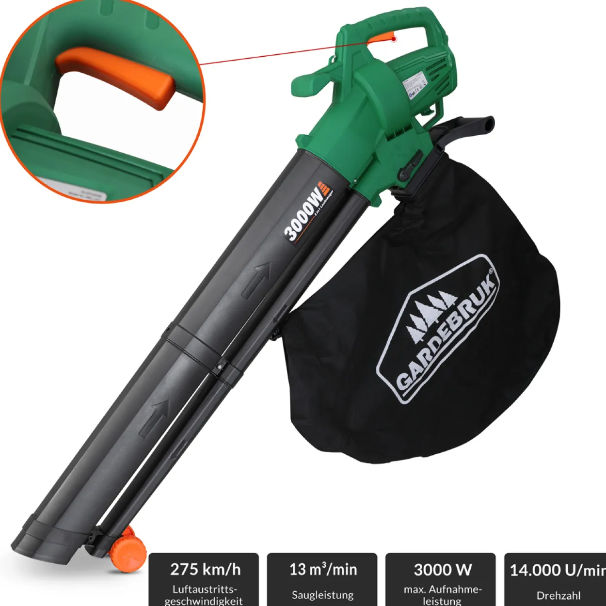 Elektrischer Laubsauger 3in1 TÜV Süd GS