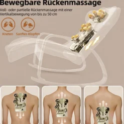 Elektrischer Massage-Schaukelstuhl, ca. 126 x 64 x 81 cm - Hellbraun