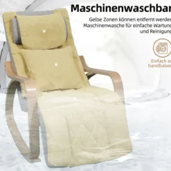 Elektrischer Massage-Schaukelstuhl, ca. 126 x 64 x 81 cm - Beige