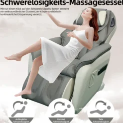 Elektrischer Massagesessel, ca. 95 x 72 x 102 cm - Grau/Beige