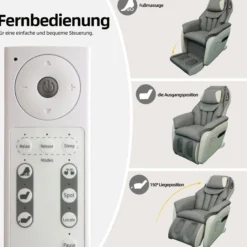 Elektrischer Massagesessel, ca. 95 x 72 x 102 cm - Grau/Beige