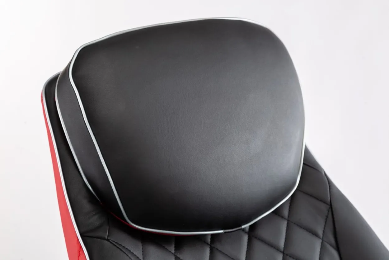 Elektrischer Massagesessel Relaxsessel - schwarz/rot Lederoptik