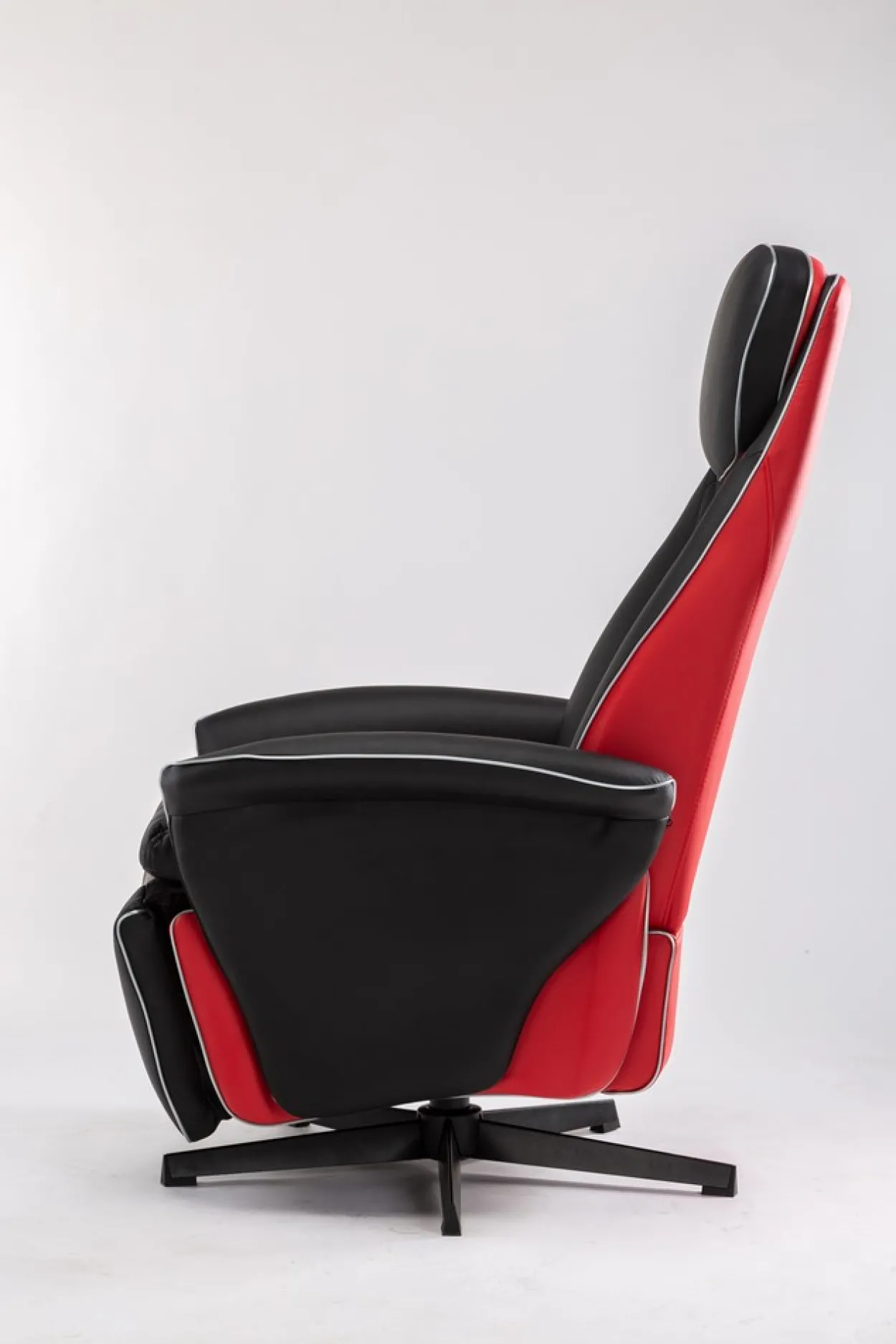 Elektrischer Massagesessel Relaxsessel - schwarz/rot Lederoptik