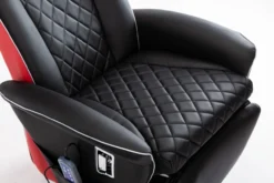 Elektrischer Massagesessel Relaxsessel - schwarz/rot Lederoptik