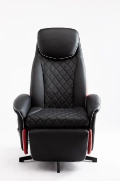 Elektrischer Massagesessel Relaxsessel - schwarz/rot Lederoptik