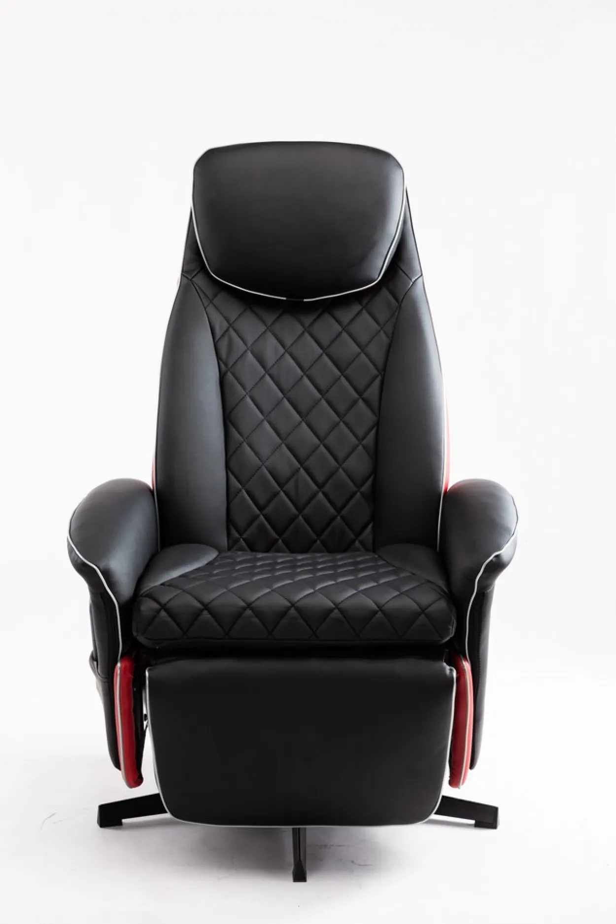 Elektrischer Massagesessel Relaxsessel - schwarz/rot Lederoptik