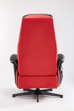 Elektrischer Massagesessel Relaxsessel - schwarz/rot Lederoptik