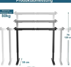 Elektrischer Tischgestell, Stehpultgestell Breit- & Höhenverstellbar