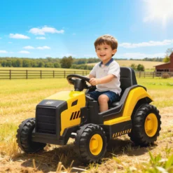 Elektrischer Traktor Offiziell CAT-lizenziert 12 V Aufsitztraktor mit Musik
