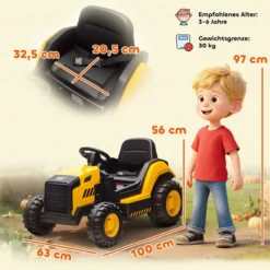 Elektrischer Traktor Offiziell CAT-lizenziert 12 V Aufsitztraktor mit Musik