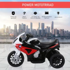 Elektro Kindermotorrad lizensiert von BMW S1000RR Elektro-Dreirad, Stahl Rot