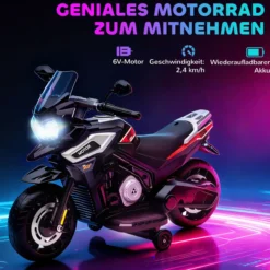 Elektro Motorrad Kinder 6V Elektromotorrad mit 2 Hilfsrädern