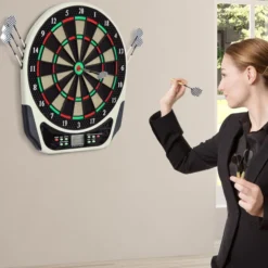 Elektronische Dartscheibe mit LED-Display für 8 Spieler mehrfarbig 44L x 50B x 3,2H cm