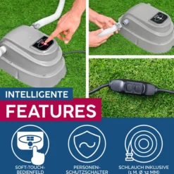 Elektro-Poolheizung 2.800 W mit Soft-Touch-Display & Wasserdurchflusssensor