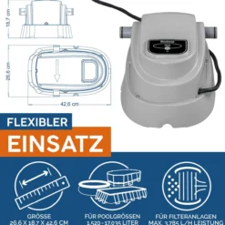 Elektro-Poolheizung 2.800 W mit Soft-Touch-Display & Wasserdurchflusssensor