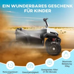 Elektro Quad für Kinder 12V Kinderquad mit 4-Rad-Federung, MP3-Musikplayer