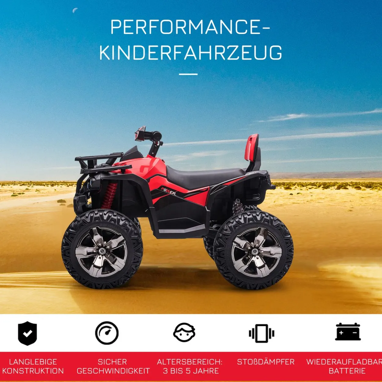 Elektro-Quad Kinderquad mit Scheinwerfer Kindermotorrad mit USB-Anschluss