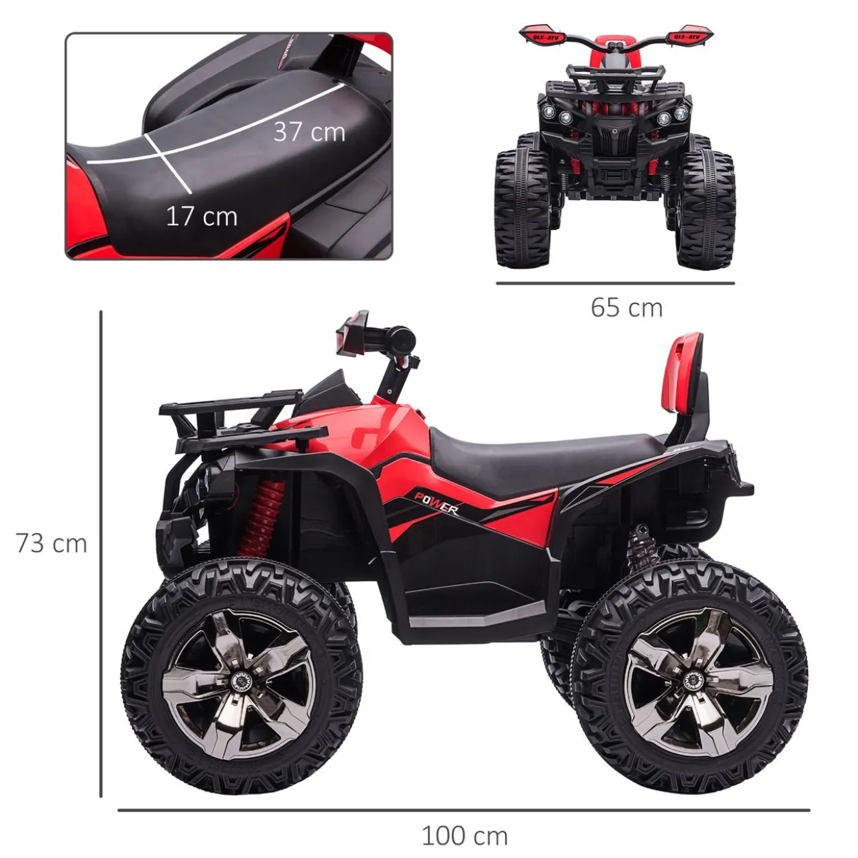 Elektro-Quad Kinderquad mit Scheinwerfer Kindermotorrad mit USB-Anschluss