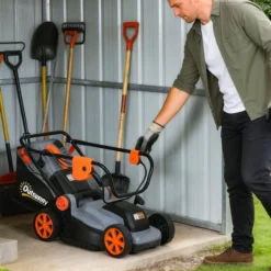 Elektro Rasenmäher 1200 W mit 34 cm Schnittbreite 35L Fangkorb Mulchfunktion