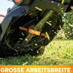 Elektro Rasenmäher 1200 W mit 34 cm Schnittbreite 35L Fangkorb Mulchfunktion