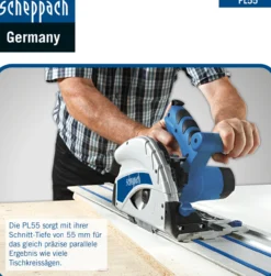 Elektro-Tauchsäge PL55 mit 2. Führungsschiene und Zubehör
