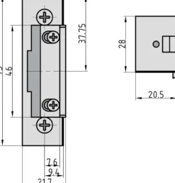 Elektro-Türöffner - ET 90 ohne mechanischer Entriegelung - Einsatz für 6-12 Volt - R/L