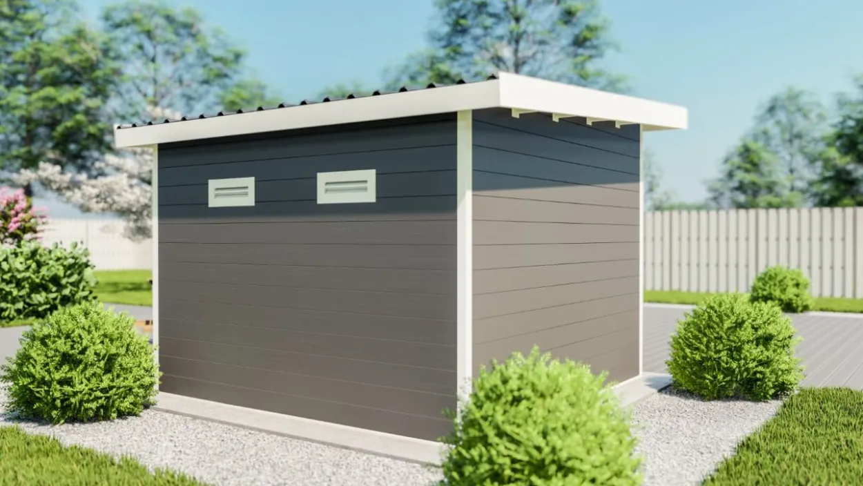 eleph WPC Gartenhaus Flachdach M