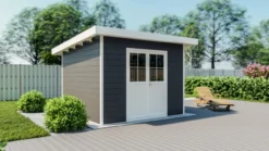 eleph WPC Gartenhaus Flachdach M
