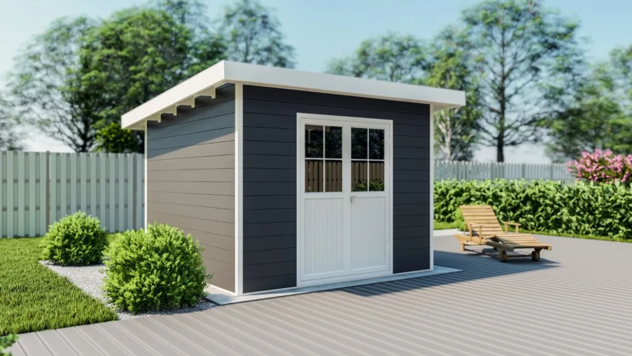 eleph WPC Gartenhaus Flachdach M