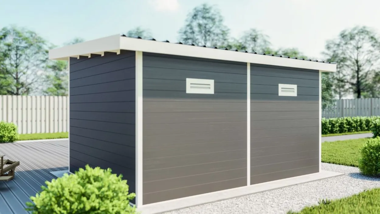 eleph WPC Gartenhaus Flachdach L