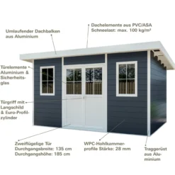 eleph WPC Gartenhaus Flachdach L