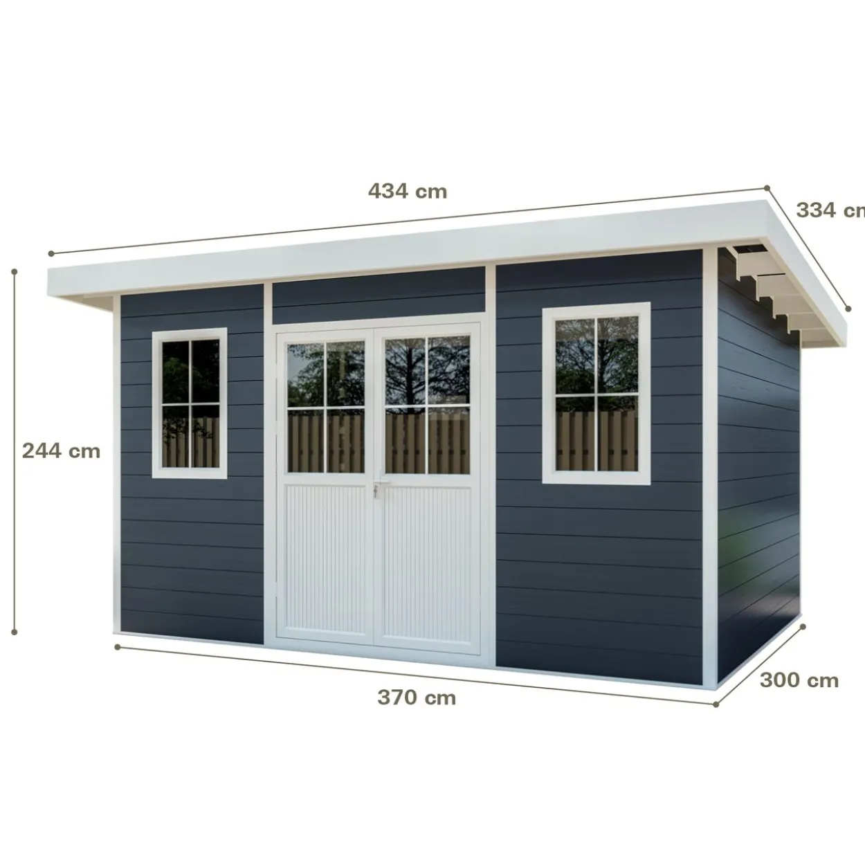 eleph WPC Gartenhaus Flachdach L