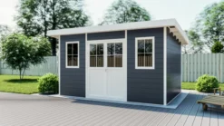 eleph WPC Gartenhaus Flachdach L