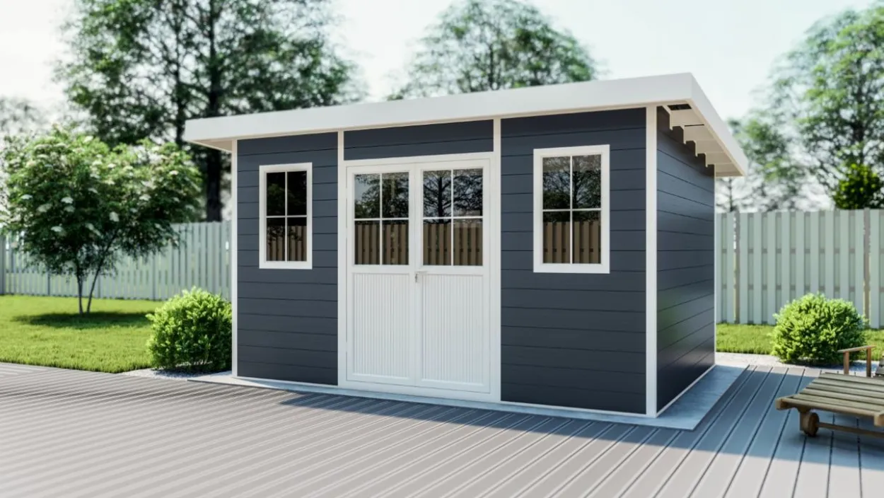 eleph WPC Gartenhaus Flachdach L