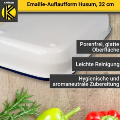 Emaillierte Auflaufform HUSUM, 32 cm