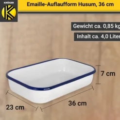 Emaillierte Auflaufform HUSUM, 36 cm