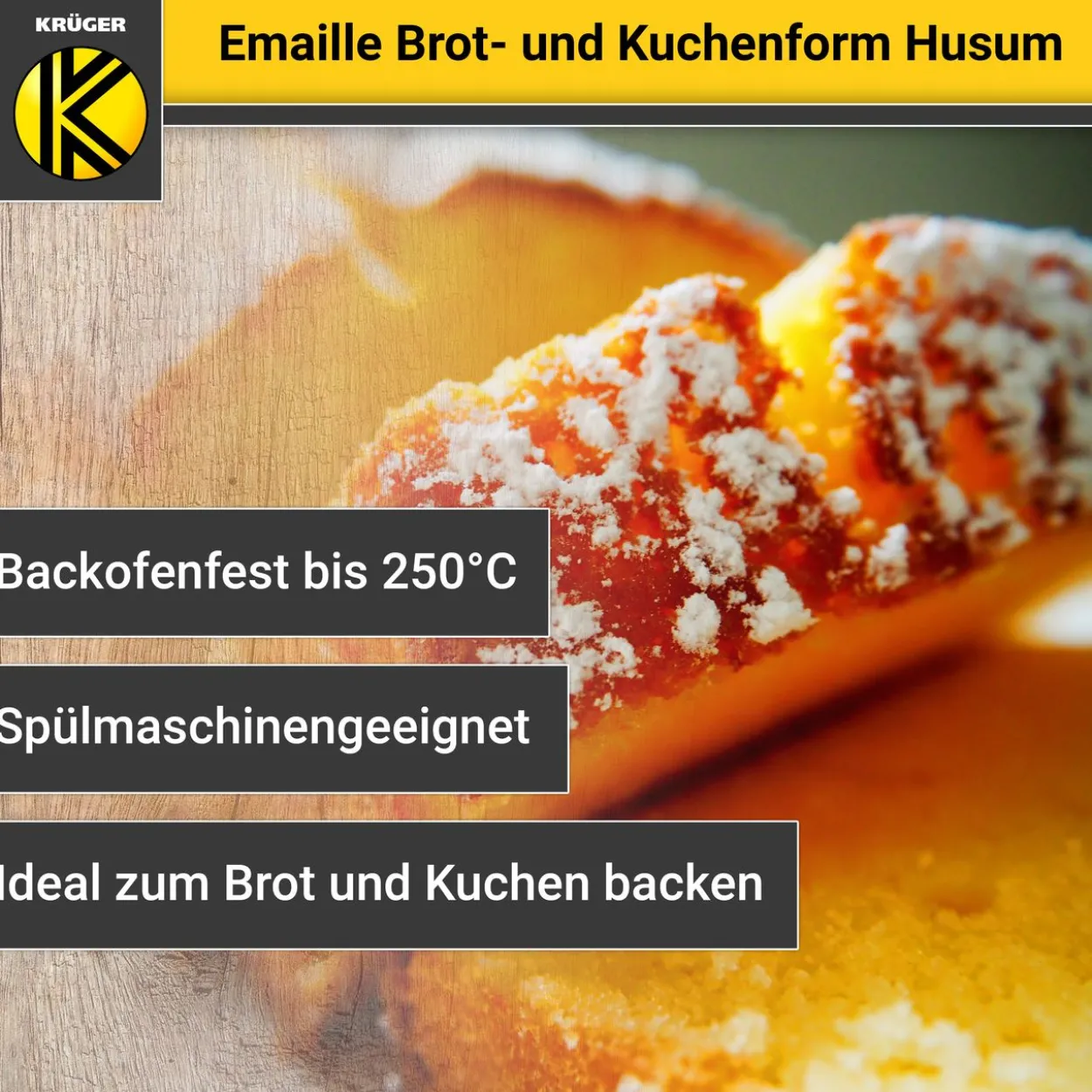 Emaillierte Brot- und Kuchenform Husum, 32 cm