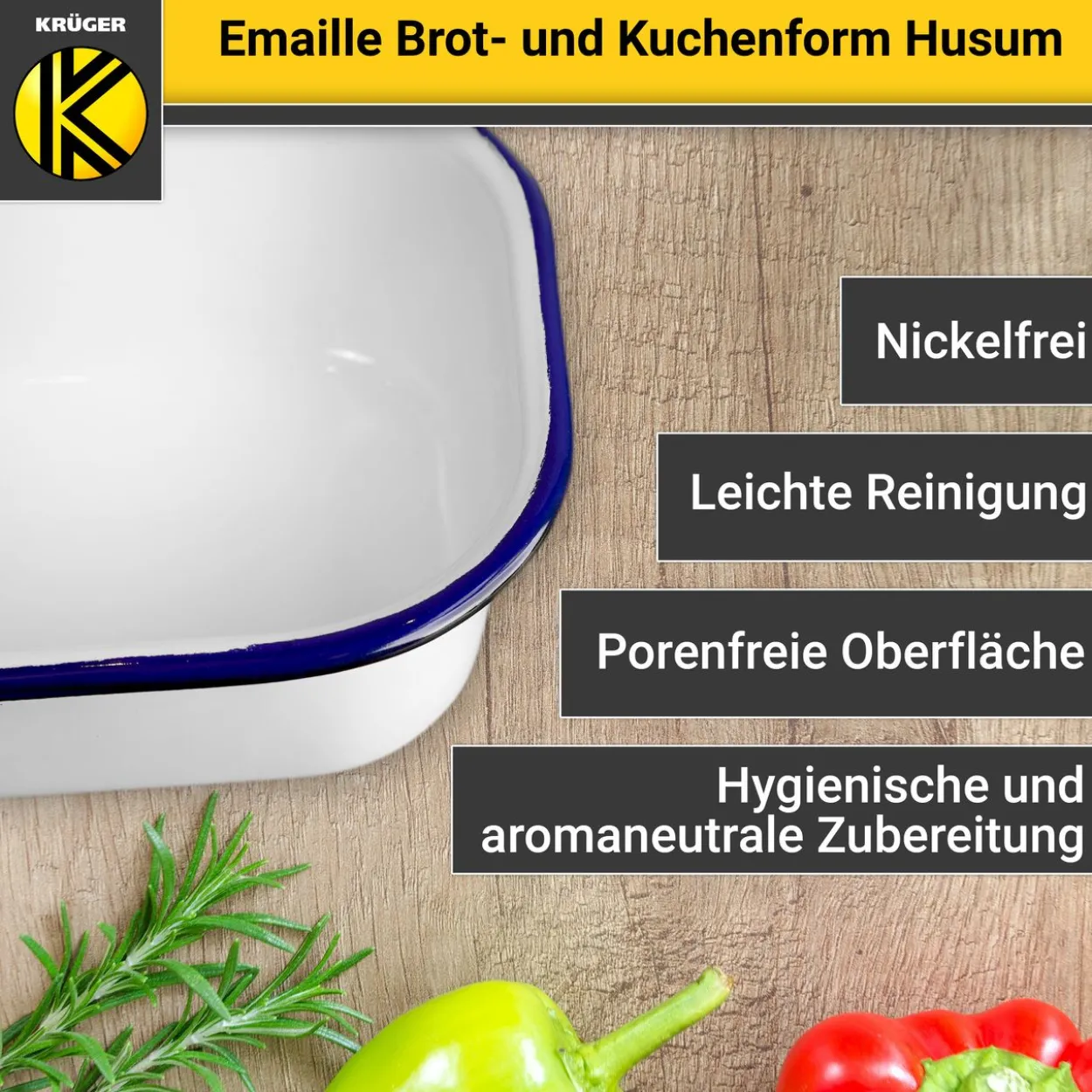 Emaillierte Brot- und Kuchenform Husum, 32 cm