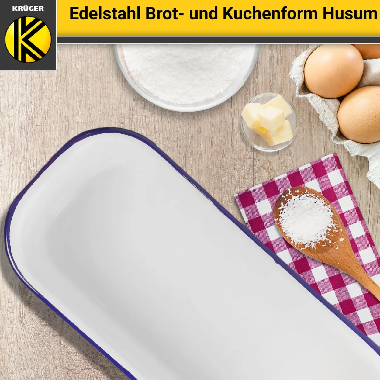 Emaillierte Brot- und Kuchenform Husum, 32 cm