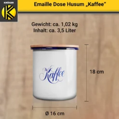 Emaillierte Dose Husum für Kaffee, 16 cm