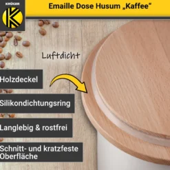 Emaillierte Dose Husum für Kaffee, 16 cm