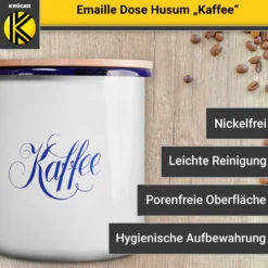 Emaillierte Dose Husum für Kaffee, 16 cm