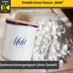 Emaillierte Dose Husum für Mehl, 12 cm