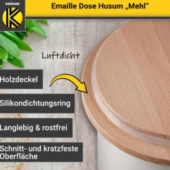 Emaillierte Dose Husum für Mehl, 12 cm