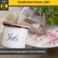 Emaillierte Dose Husum für Salz, 10 cm