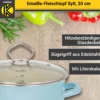 Emaillierter Fleischtopf Sylt mit Glasdeckel, 20 cm